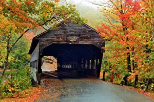 Albany Prints: Albany Covered Bridge, Kancamagus, Conway, New Hampshire, New England, USA