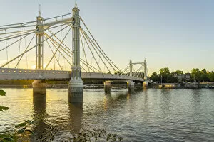Images Dated 15th September 2020: Albert Bridge at sunset, London, England, UK
