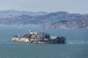 Prison Prints: Alcatraz Island in the bay of San Francisco, Marin County, California, USA