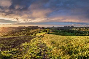 Alessandria hills at sunset, Alessandria province, Piedmont, Italy