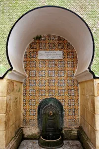 Algiers Prints: Algeria, Algiers. Washing fountain outside a mosque in the Kasbah