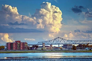 Storm Clouds Collection: Algiers Point, Lower Mississippi River across from downtown New Orleans & The Crescent City