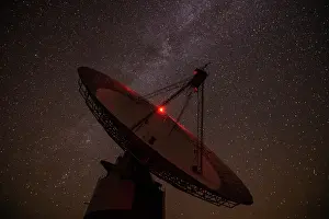 Nightscape Prints: Algonquin Radio Observatory (ARO) dish at night wit the Milky Way