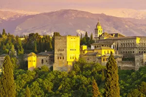 Moorish Collection: The Alhambra Palace at sunset, Granada, Granada Province, Andalucia, Spain