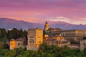 Images Dated 2011 July: The Alhambra Palace at sunset, Granada, Granada Province, Andalucia, Spain