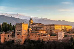 City View Prints: Alhambra and Sierra Nevada, Granada, Andalusia, Spain