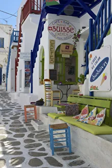 Images Dated 23rd January 2014: Alley in Mykonos-Town, Mykonos, Cyclades, Greece