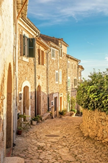 Bunyola Prints: Alley in the old town of Bunyola, Mallorca, Balearic Islands, Spain