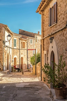 Bunyola Prints: Alley in the old town of Bunyola, Mallorca, Balearic Islands, Spain