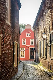 Alley Prints: Alley in the old town, Leer, East Frisia, Lower Saxony, Germany