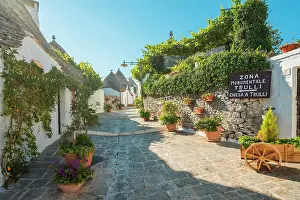 Bari Province Prints: Alleys of Alberobello, province of Bari, Apulia, Italy