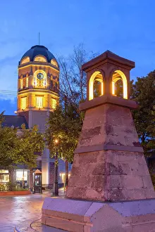 Hokkaido Prints: Allnght Lamp at dusk, Otaru, Hokkaido, Japan
