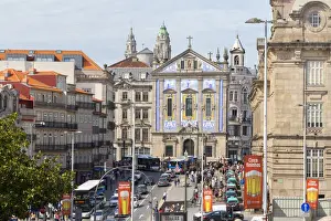 Ceramic Prints: Almeida Garrett Square with Church of Santo Antonio dos Congregados, Porto