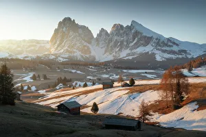 Malga Prints: Alpe di Siusi during an early spring morning