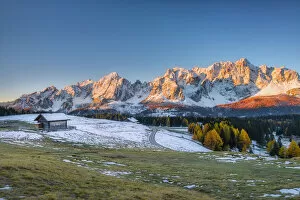 Images Dated 19th February 2021: Alpine pasture Nemes against Sextner Dolomites, Dolomites, South Tyrol, Alto Adige