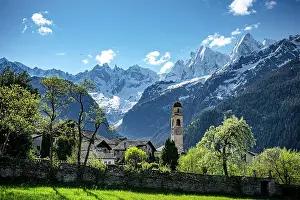 Maloja Region Prints: Alpine village of Soglio, Bregaglia, Maloja Region, Graubunden, Switzerland