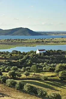 Alqueva dam, the largest artificial lake in Western Europe. Alentejo, Portugal