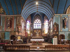 Inside Prints: Altar of the Church of Saint-Sauveur in Le Faou, Finistere, Brittany, France
