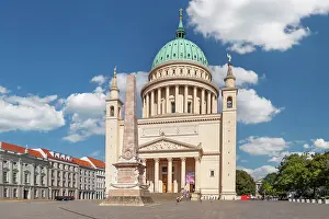 Nikolaikirche Prints: Alten Markt Square with Nikaiakirche Church and Obelisk, Potsdam, Brandenburg, Germany