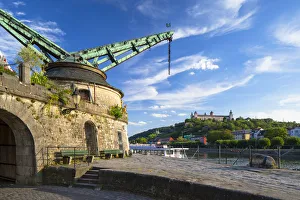 Alter Kranen (Old Cranes) beside River Main, Wurzburg, Bavaria, Germany