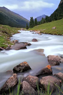 Altyn Arashan river and valley, Issyk Kul oblast, Kyrgyzstan