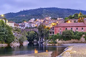 Beira Alta Prints: The Alva river passing through Avo village, a 1000 years old community. Portugal