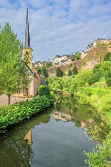 Luxembourg Prints: Alzette valley with Bock Kasematten and Neumunster abbey, Luxembourg