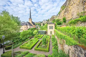 Luxembourg Prints: Alzette valley with Bock Kasematten and Neumunster abbey, Luxembourg