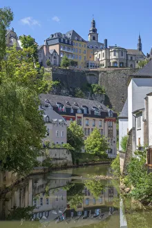 Grund Prints: Alzette valley with Eglise St. Michel, Grund, Luxembourg