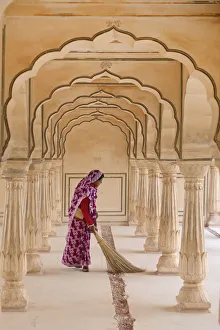Columns Gallery: Amber fort, city of Jaipur, Rajasthan, India