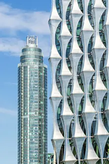 Landmarks Prints: American Embassy and St Georges Wharf Tower in the background
