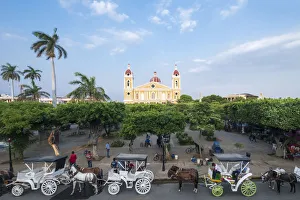 Americas, Central America, Nicaragua, Granada, the plaza de la catedral (cathedral square