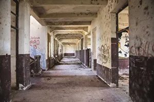 Americas, Central America, Nicaragua, Granada, a corridor in an abandoned school