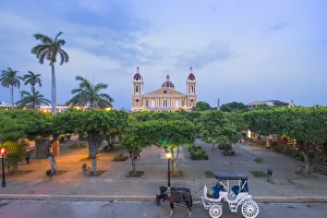 Americas, Central America, Nicaragua, Granada, the plaza de la catedral (cathedral square