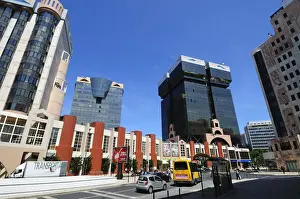 Commercial Street Prints: Amoreiras, one of the commercial districts with office buildings of Lisbon, Portugal