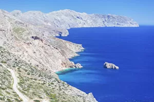 Images Dated 17th July 2019: Amorgos island coastline, Amorgos, Cyclades Islands, Greece