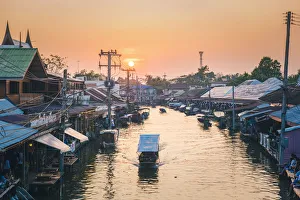 Samut Songkhram Prints: Amphawa floating market, Samut Songkhram, Bangkok, Thailand