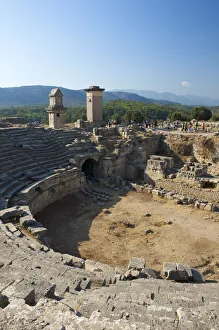 Amphitheater Prints: Amphitheatre in Xanthos, Lykia, Aegean, Turquoise Coast, Turkey