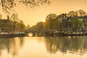 Images Dated 9th April 2017: Amstel River at dawn, Amsterdam, Netherlands