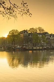 Images Dated 16th May 2017: Amstel River at dawn, Amsterdam, Netherlands