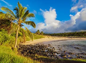 Easter Island Collection: Anakena Beach, Easter Island, Chile