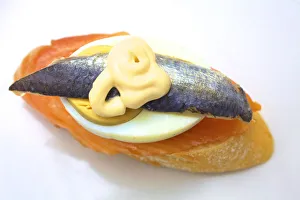 Images Dated 2nd November 2018: Anchovy, Egg, Salmon and Mayonnaise Tapas