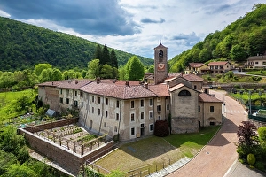 Varese District Prints: ancient Badia di San Gemolo in Ganna on a spring day
