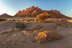 Boulders Prints: Ancient granite mountains and boulders, Spitzkoppe, Namib Desert, Namibia
