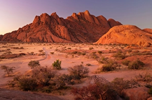 Spitzkoppe Prints: Ancient granite mountains at dusk, Spitzkoppe, Namib Desert, Namibia
