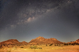 Spitzkoppe Prints: Ancient granite mountains and Milky Way, Spitzkoppe, Namib Desert, Namibia