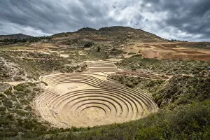 Images Dated 12th September 2019: Ancient Inca terrace fields at Moray, Maras, Sacred Valley, Cuzco Region, Peru