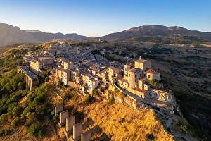 Roads Prints: ancient town of Petralia Soprana, built on a cliff, Palermo district, Sicily, Italy