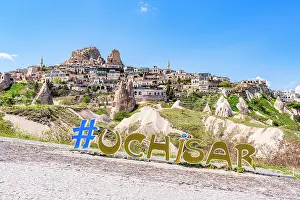 Uchisar Prints: Ancient village of Uchisar, Cappadocia, Nevsehir Province, Central Anatolia, Turkey