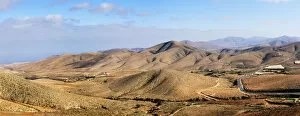 The ancient volcanic landscape of Fuerteventura, Canary islands